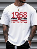Men's T-Shirt 1968 Limited Edition Vintage Typography With Red Star Graphic Design