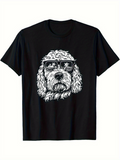 Men's T-Shirt Retro Style Hand Drawn Dog With Sunglasses
