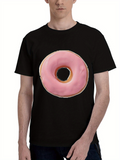 Men's T-Shirt Glossy Pink Frosting And Shiny Icing On Sweet Donut