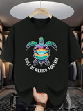 Men's T-Shirt Gulf Of Mexico Forever Sunset Beach With Sea Turtle