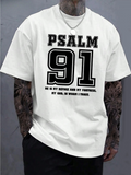 Men's T-Shirt Psalm 91 Bold Text With Inspiring Spiritual Words And Graphic Numbers