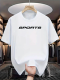 Men's T-Shirt Modern Bold Lettering With Minimal Clean White Fabric Sports