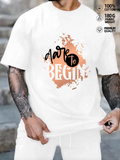 Men's T-Shirt Dare To Begin With Abstract Ink Splash Painting Typography