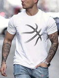 Men's T-Shirt Minimalist Curved Black Lines On A Crisp White Modern T Shirt