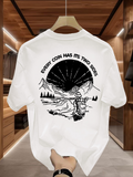 Men's T-Shirt Every Coin Has Its Two Sides Scenic Valley With Hiker Surrounded By Majestic Mountains