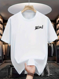 Men's T-Shirt Goal With Soccer Ball Graphic On White Crewneck T Shirt