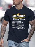 Men's T-Shirt Carpenter Hourly Rates With Decorative Yellow Gear Graphic Worker