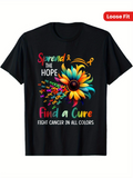 Men's T-Shirt Spread The Hope Bright Petals With Awareness Ribbons Daisy Flower