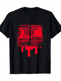 Men's T-Shirt Graphic Red Ink Drip Stack Of Dollar Bills Shirt