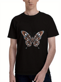 Men's T-Shirt Gleaming Metallic Wings With Delicate Reflections Butterfly