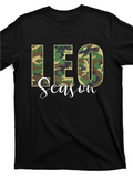 Men's T-Shirt Camouflage LEO Typography With Curved Handwritten Lettering Season