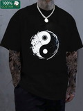 Men's T-Shirt Grunge Painted Contrast Energy Balance Yin Yang Symbol