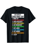 Men's T-Shirt My Perfect Christmas Day Colorful Playful List On Black T Shirt