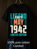 Men's T-Shirt Legend Since May Classic Numbers And Limited Edition Text Shirt