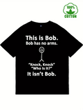 Men's T-Shirt This Is Bob Stick Figure White Lettered Graphic Bob