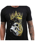 Men's T-Shirt Golden Dripping Crown With Melting Skull Surrounded By Night Sky