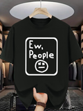 Men's T-Shirt Ew People Rounded Square Emoticon With Crossed Eyes Graphic