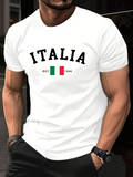 Men's T-Shirt Italia With Vibrant Colors Under Bold Text And National Flag