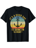 Men's T-Shirt Its A Good Day For Sunlit Waves Retro Anchor Boat
