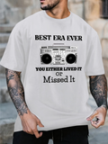 Men's T-Shirt Best Era Ever Retro Boombox Among Vintage Statement Words Boombox
