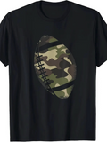 Men's T-Shirt Green Camouflage Pattern With Shadows On Football