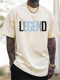 Men's T-Shirt Legend In Big Bold Block Lettering Motif Centered T Shirt