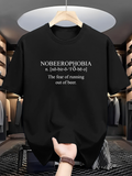 Men's T-Shirt Nobeerophobia The Fear Of Running Out Of Beer Typographic Black Shirt