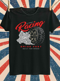 Men's T-Shirt Racing Tire With Gray Smoke And Dynamic Urban Speed