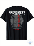 Men's T-Shirt Firefighters Prayer With Reflective Shield Among Thin Red Line Design