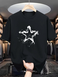 Men's T-Shirt Splattered Paint Artistic Grunge Look Centered Irregular Star