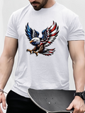 Men's T-Shirt Patriotic Soaring Eagle With American Flag Colored Wings