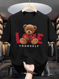 Men's T-Shirt Love Yourself Among Oversized Plush Bear Graphic