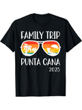 Men's T-Shirt Family Trip With Palm Trees Sunset Sunglasses Punta Cana
