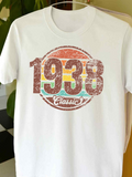 Men's T-Shirt Vintage Colored Retro Circle Featuring 1938 Classic Lettering