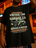 Men's T-Shirt Vintage Style Text And Classic Retro Car Print Under Neon Lights