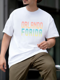 Men's T-Shirt Orlando Florida Bold Pastel Gradient Text On White T Shirt