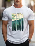 Men's T-Shirt Soaring Birds Across Mountain Landscape With Fading Sunlight Forest