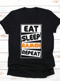 Men's T-Shirt Eat Sleep Ramen Repeat Bold Lettered Food Statement T Shirt