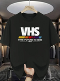 Men's T-Shirt The Future Is Here Bold Retro Stripe Graphic VHS