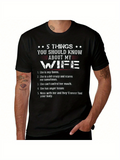 Men's T-Shirt Five Things You Should Know Bold White Letters On Black T Shirt