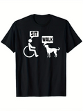 Men's T-Shirt Sit Walk Minimalist Graphic Dog And Person Conversation