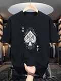 Men's T-Shirt Elegant Filigree Card With Spade And Ornate Playing Symbol