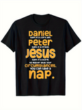 Men's T-Shirt Biblical Quotes Playful Lettering On Black Cotton T Shirt