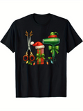 Men's T-Shirt Festive Christmas Scissors Ribbon Bow And Wrapped Gift Box