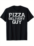Men's T-Shirt Distressed Bold Lettering With Urban Street Style Pizza Delivery Guy