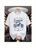 Men's T-Shirt Original Motors Custom Los Angeles California With Vintage Motorcycle Graphic