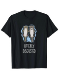 Men's T-Shirt Otterly Disgusted Adorable Cartoon Animals Floating And Holding Hands Otter