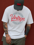 Men's T-Shirt Superior Raw Denim Scripted Lettering With Circular Stamp Print Vintage