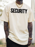 Men's T-Shirt Security Bold Lettering Centered On Plain T Shirt