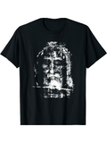 Men's T-Shirt Distressed Grunge Texture With Ancient Religious Face Portrait